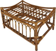 Rattan Ottoman MADEIRA - Dark Honey